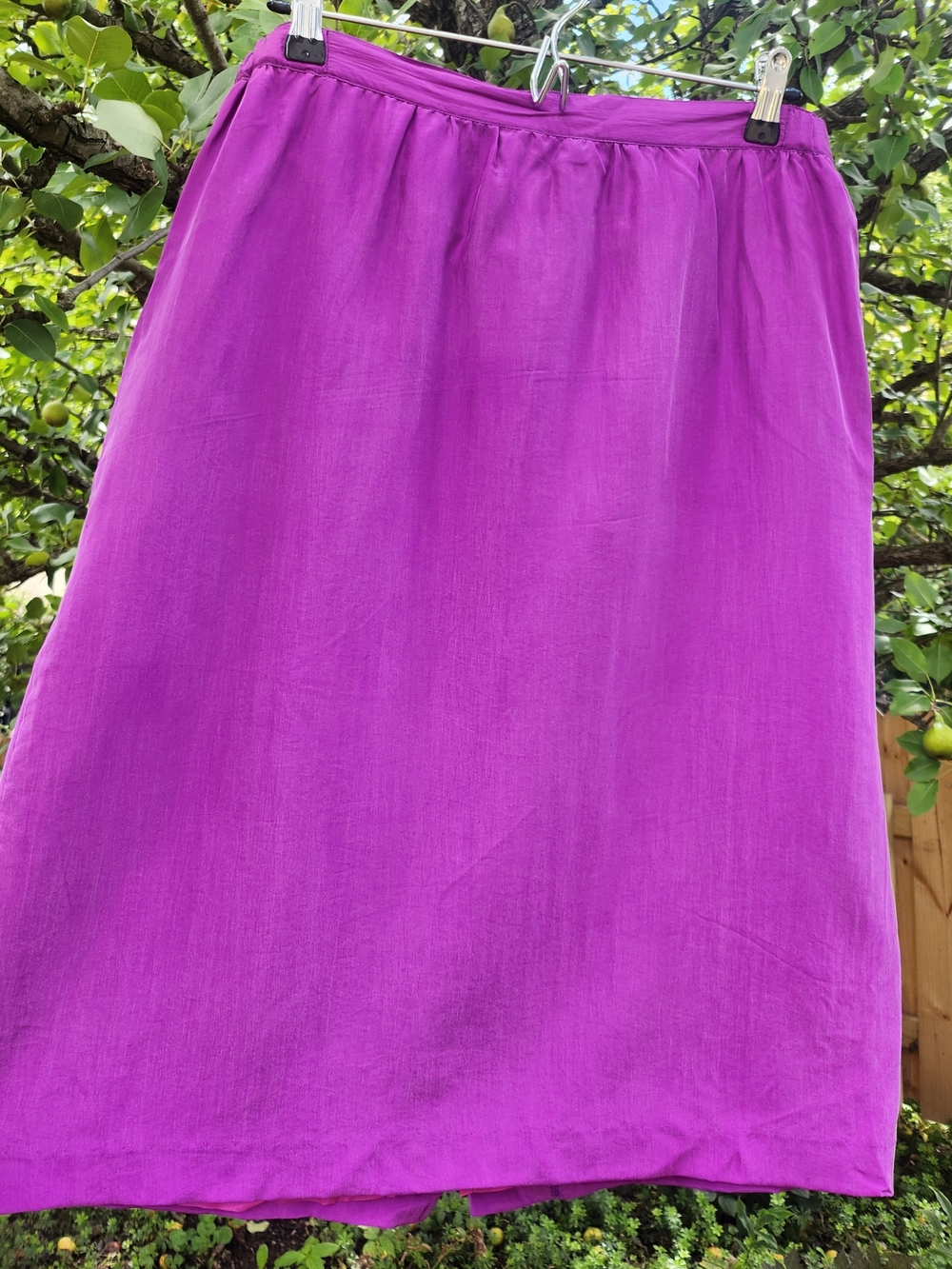 Vtg 100% Silk Sz 16 Orchid Purple A-Line Skirt Chancelle New York